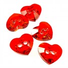 Krystall knapper hjerter røde 16mm thumbnail
