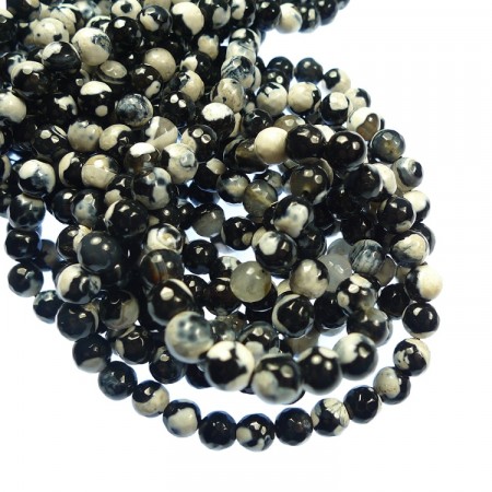 Steinperler Agat sort og hvit
