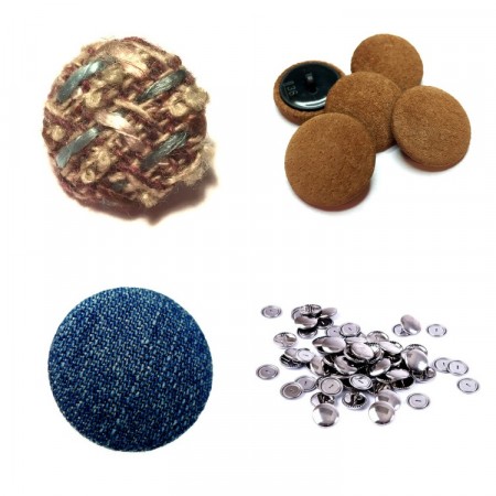 Knapper Self Cover Buttons metall 22mm storpakk