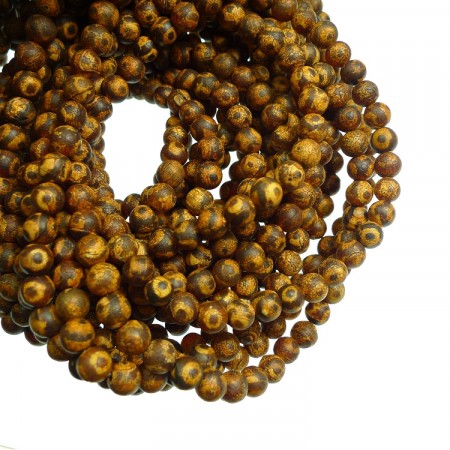 Perler Agat brune med mønster 2