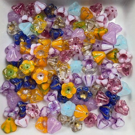 Pressede glassperler BLOMSTERKLOKKER MIKS