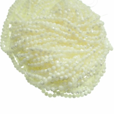 Perler hvite skjellperler fasett 3mm