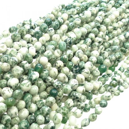 Perler Agat hvit og grønn nuggets