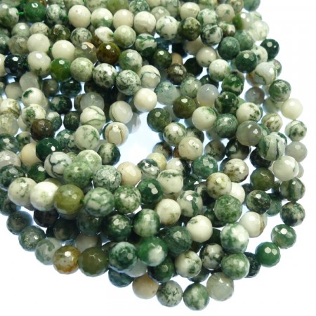 Stenperler Agat hvit og grønn