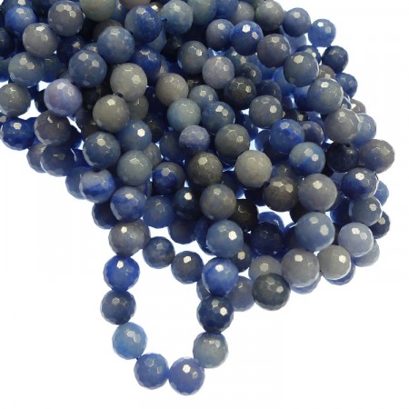 Steinperler Aventurin blå fasett
