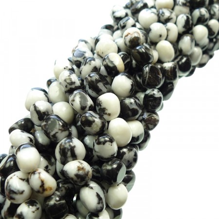 Perler Jaspis sort og hvitt