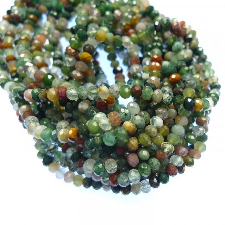 Steinperler India agat rondeller fasett