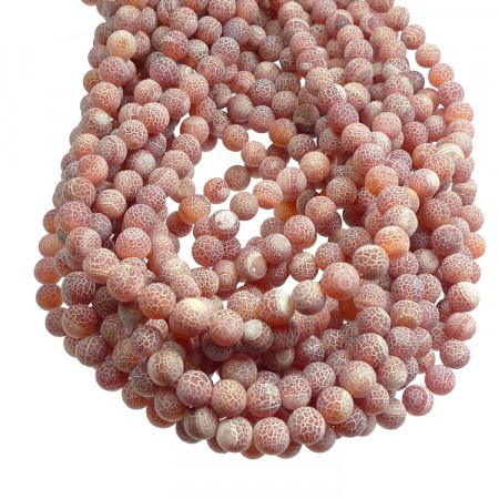 Perler Agat røde ''frosted''