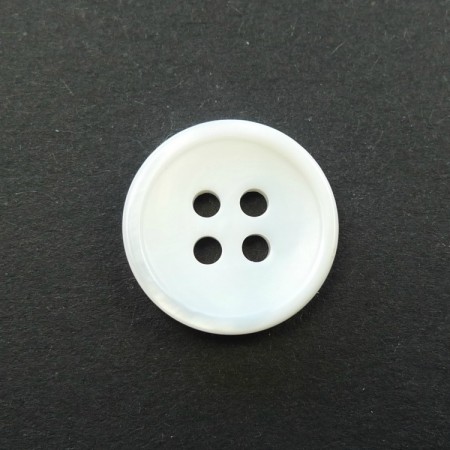 Skjellknapper hvite 15 mm